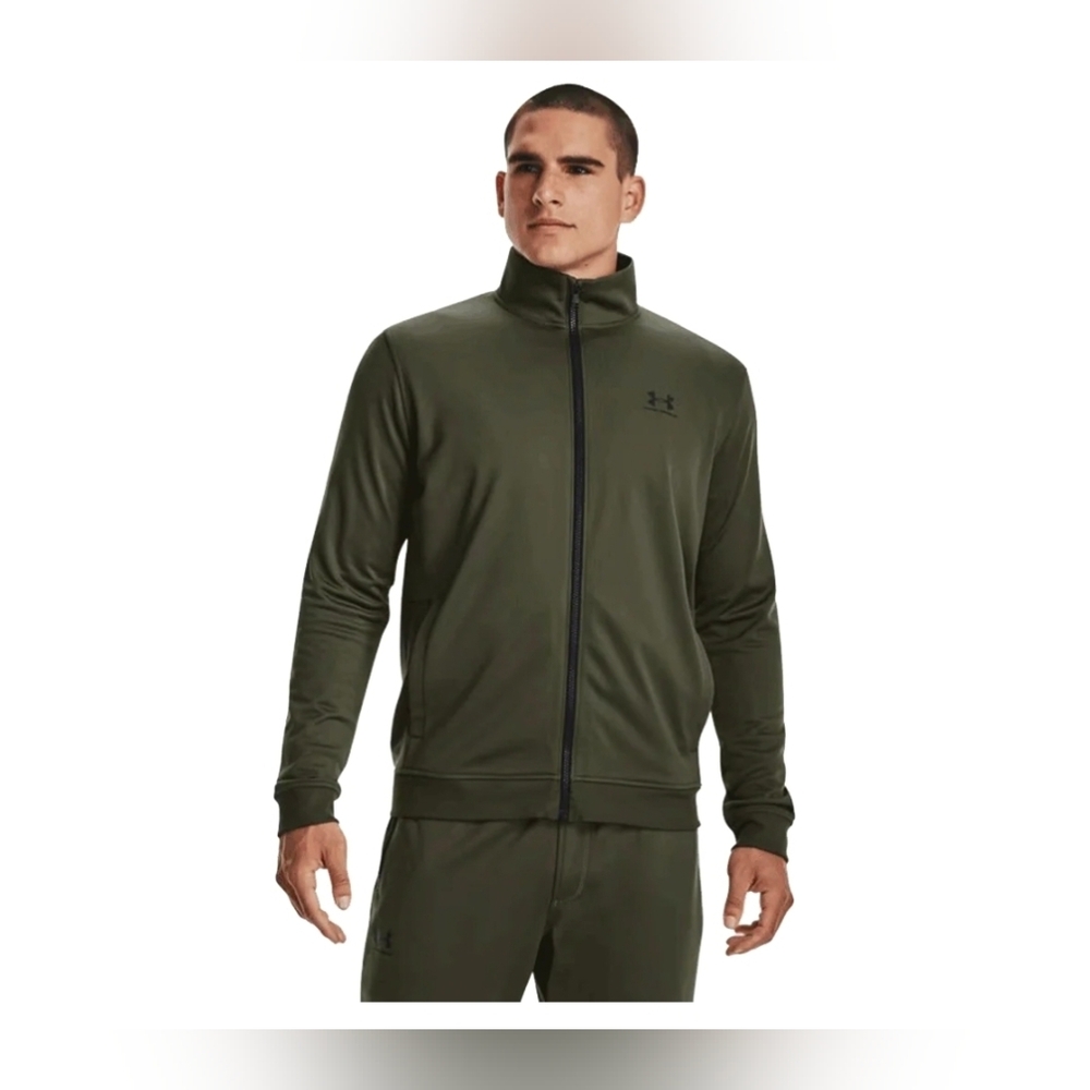 Under Armour Men's Olive Sportstyle Tricot Lightweight Jacket